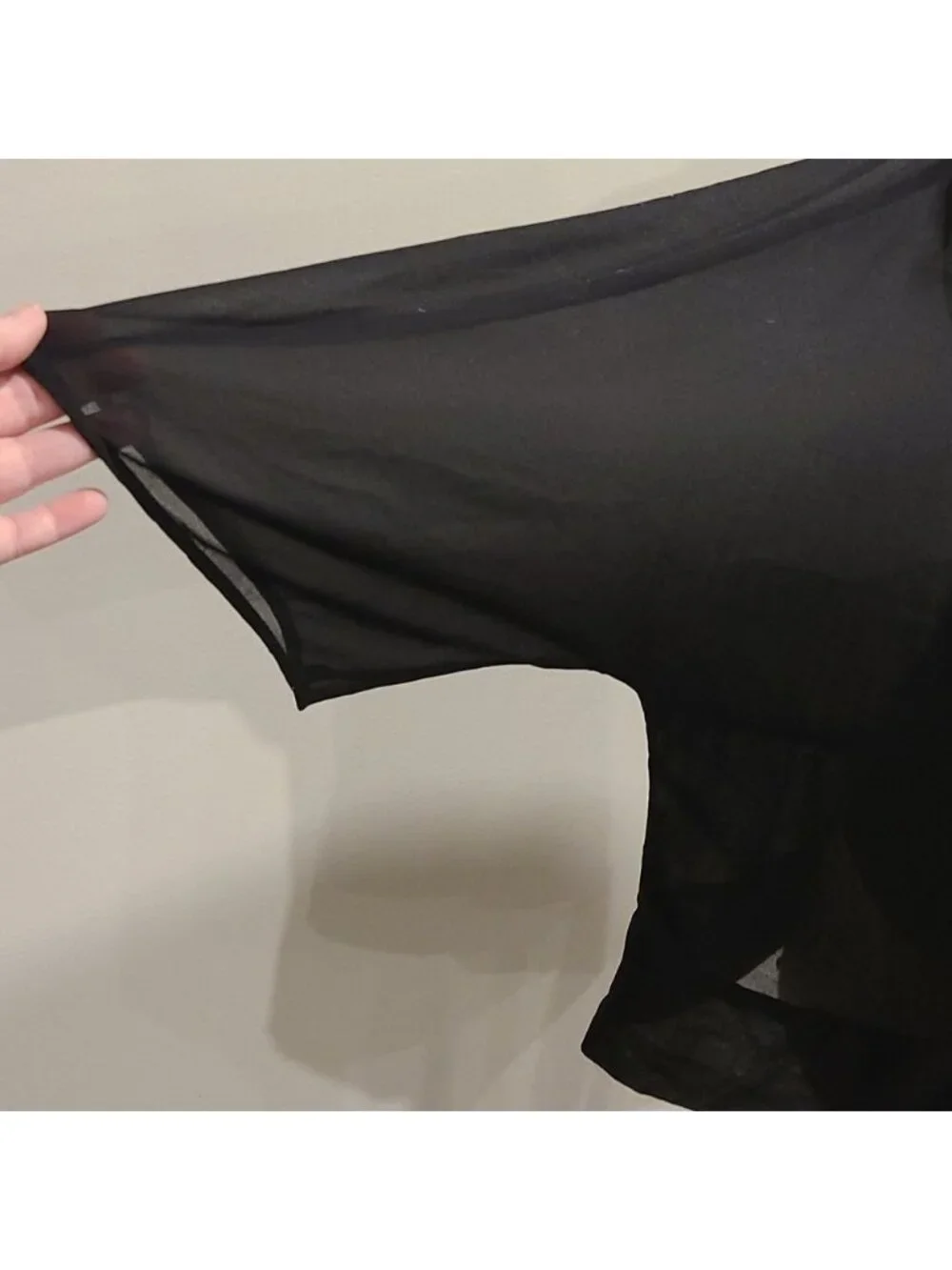 Zara double layer top with knot in front black